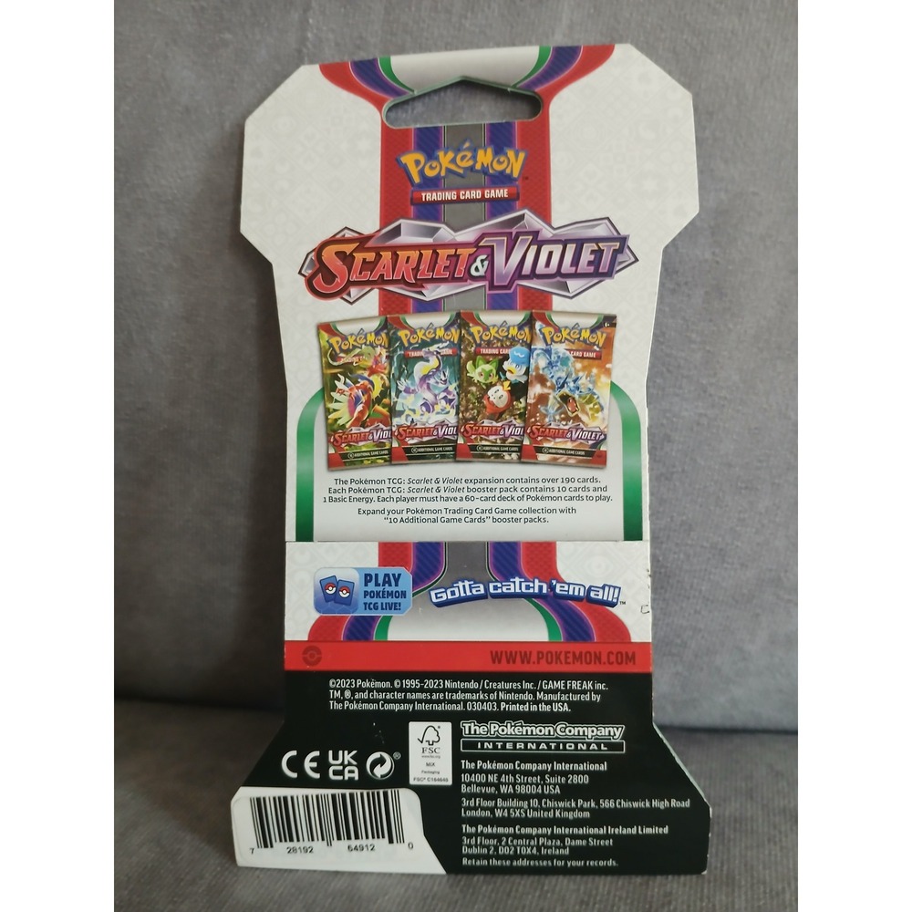 Pokemon TCG Scarlet & Violet Sleeved Booster Pack Koraidon Art 10 Cards New - Picture 4 of 7